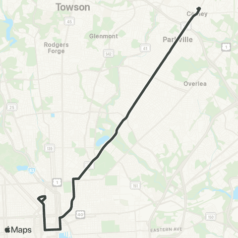 MDOT MTA State Center - Carney / Hillendale map