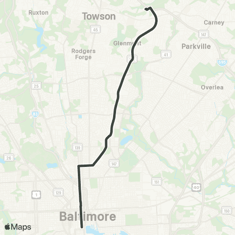 MDOT MTA Downtown - Cromwell Bridge map