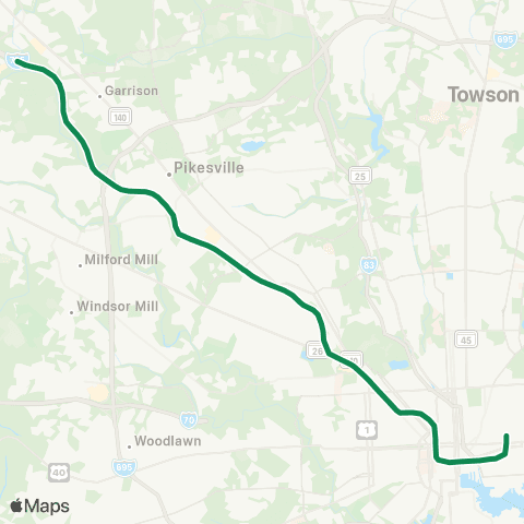 Metro SubwayLink Owings Mills - Johns Hopkins map