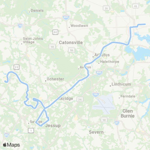MTA Commuter Bus Baltimore - Laurel map