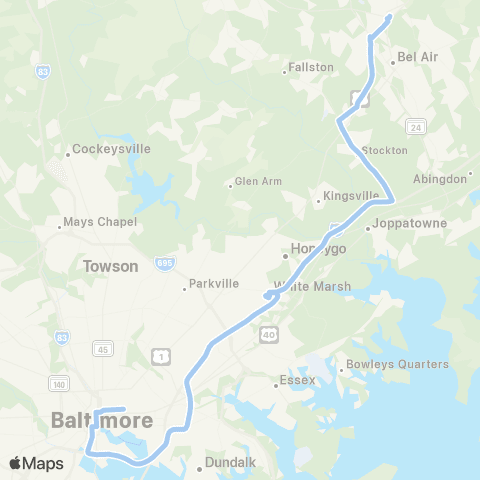 MTA Commuter Bus Hickory - Hopkins Hospital map