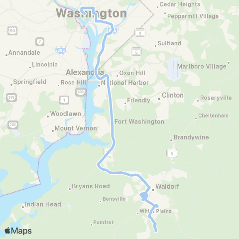 MTA Commuter Bus Waldorf - Washington DC map