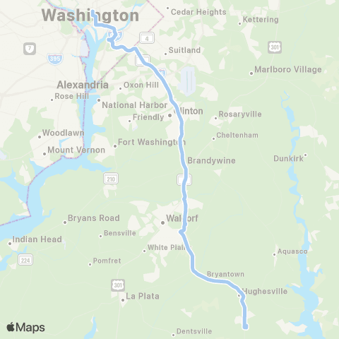 MTA Commuter Bus Charlotte Hall / Waldorf - DC map