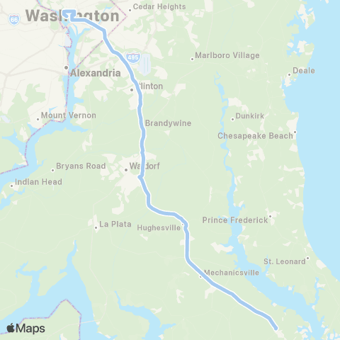 MTA Commuter Bus California / Charlotte Hall - DC map