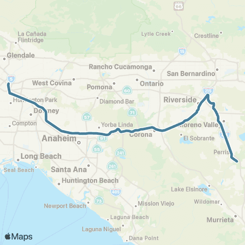 Metrolink Metrolink 91-Perris Valley Line map
