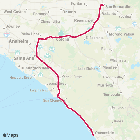 Metrolink Metrolink Inland Empire-Orange Cty Line map