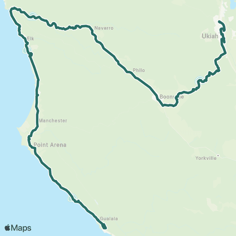 MTA South Coast / Ukiah map