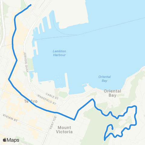Metlink Mt Victoria - Wellington Station map