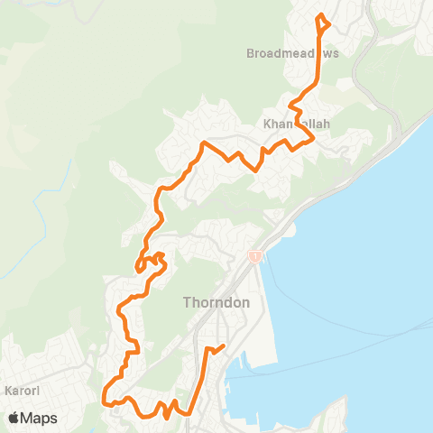 Metlink Johnsonville - Mairangi - Kelburn - Wellington map