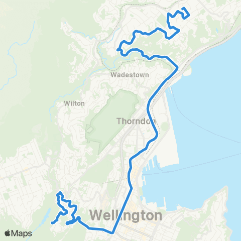 Metlink Khandallah - Wellington - Aro Val - Highbury map
