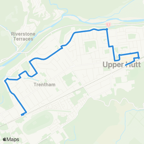 Metlink Trentham - Elderslea - Upper Hutt map