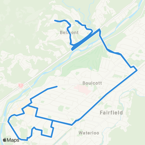 Metlink Lower Hutt - Waterloo - Epuni - Belmont - Epuni - Waterloo - Lower Hutt map