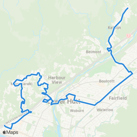 Metlink Kelson - Lower Hutt - Maungaraki - Petone map