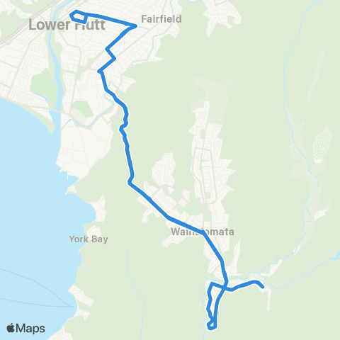 Metlink Lower Hutt - Wainuiomata S - Lower Hutt map