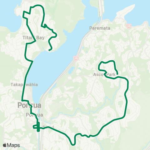 Metlink Titahi Bay - Porirua - Ascot Park map