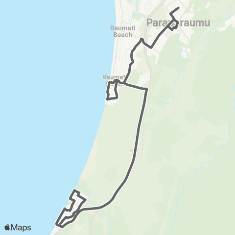 Metlink Paekākāriki - Paraparaumu - Kāpiti Health Ctr map