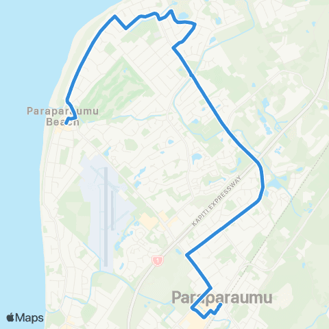 Metlink Paraparaumu Bch - Paraparaumu (via Mazengarb Rd) map