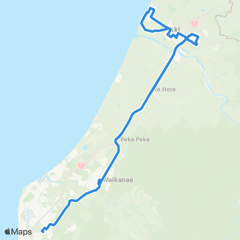 Metlink Waikanae - Otaki - Waikanae map