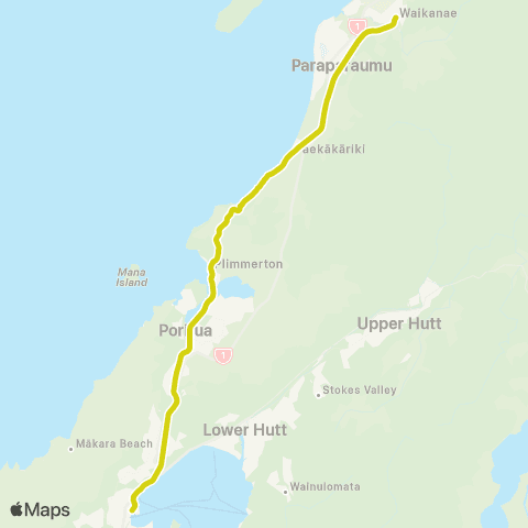 Metlink Kāpiti Line (Waikanae - Wellington) map