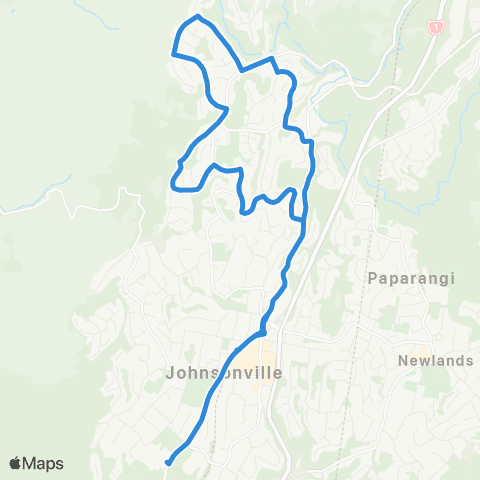Metlink Johnsonville - Churton Pk - Johnsonville map