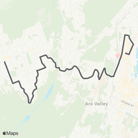 Metlink Karori (Wrights Hill) - Kelburn - Brandon St map