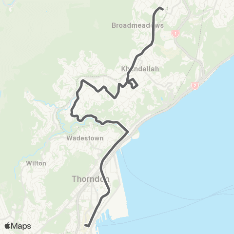 Metlink Khandallah - Ngaio - Brandon Street map
