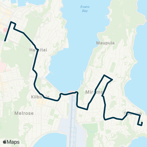 Metlink St Mark’s Sch - Hataitai - Miramar - Seatoun map