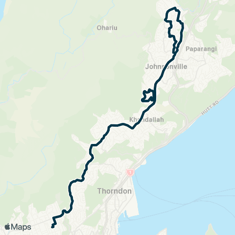 Metlink Churton Pk - Broadmeadows - Ngaio - Cardinal McKeefry, Otari, & Marsden Schools map