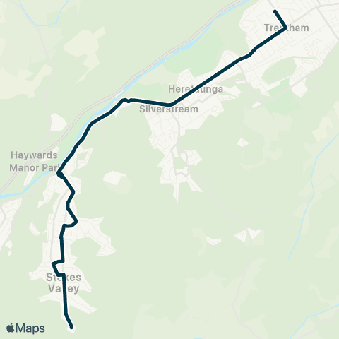 Metlink Stokes Valley - Upper Hutt College map