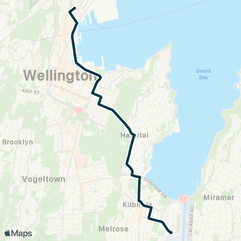 Metlink Wellington - St Patrick's & Rongotai Colleges map