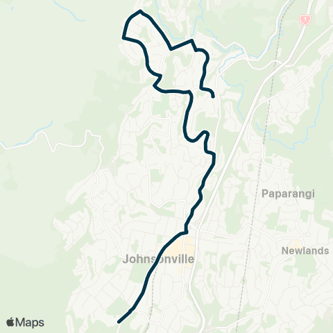 Metlink Churton Pk N - Johnsonville - Onslow Coll map