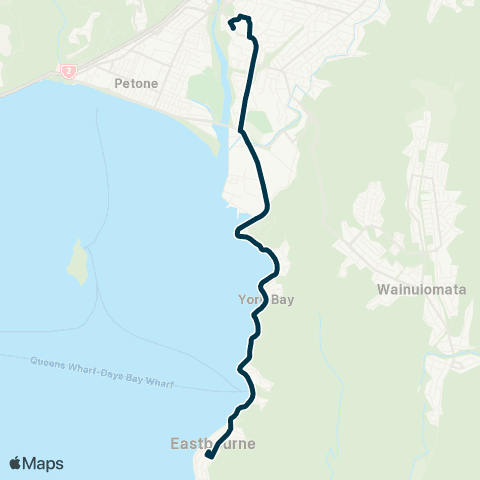 Metlink Muritai & San Antonio Schools - Moera map