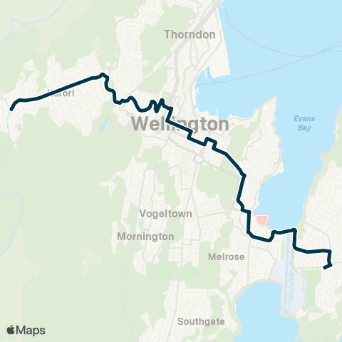 Metlink Karori - Kelburn - St Patrick's & Scots Colleges map
