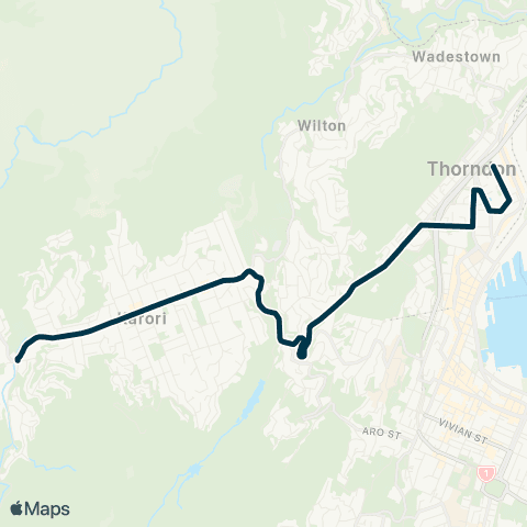 Metlink Karori - Thorndon Colleges map