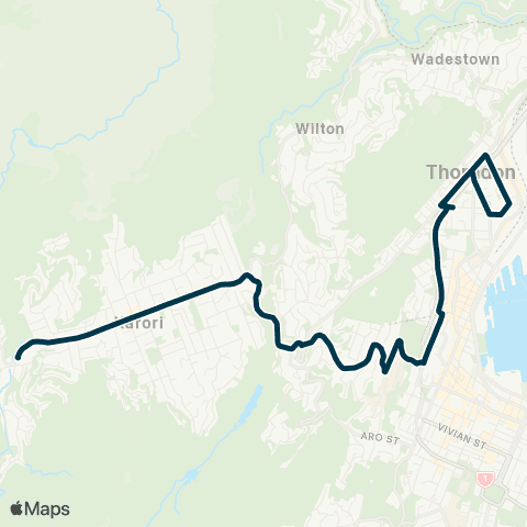 Metlink Thorndon Colleges - Kelburn - Karori map