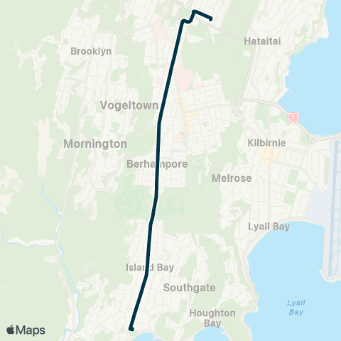 Metlink Wellington E Girls' College - Island Bay map