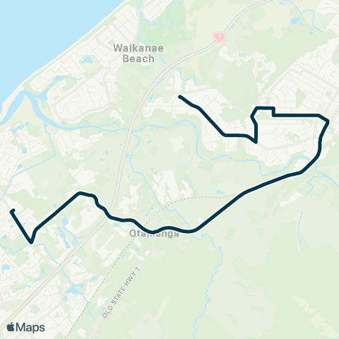 Metlink Waikanae (Te Moana Rd) - Paraparaumu Coll map