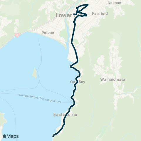 Metlink Eastbourne - Hutt Central Schools map
