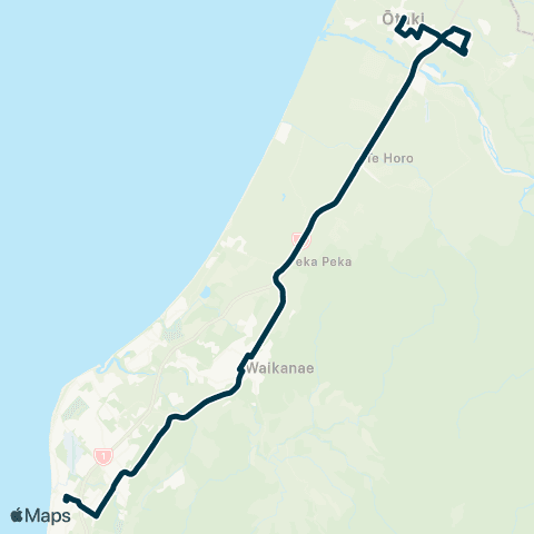 Metlink Otaki - Raumati Beach map