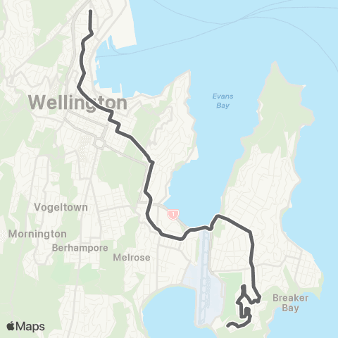 Metlink Strathmore Park - Wellington (Express) map