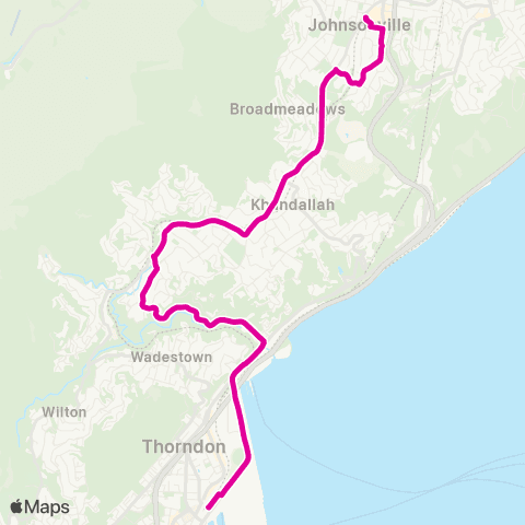 Metlink Johnsonville BRT (Johnsonville - Wellington) map