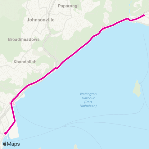 Metlink Hutt Val Line (Upper Hutt - Wellington) map