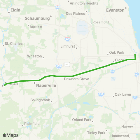 Metra Burlington Northern map