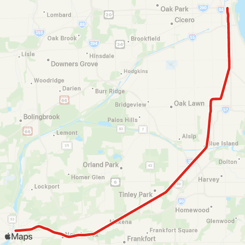 Metra Rock Island map