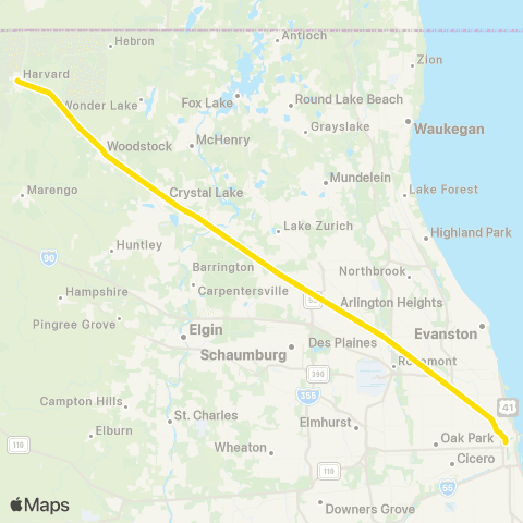 Metra Union Pacific Northwest map