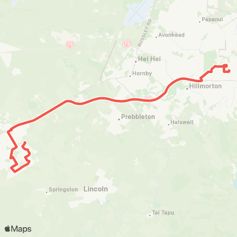 Metro Christchurch Rolleston / City direct map