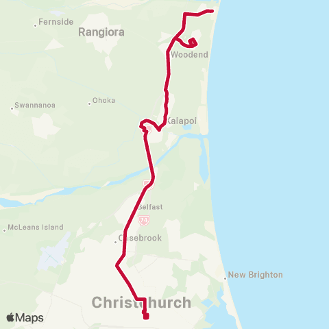 Metro Christchurch City / Pegasus and Waikuku map
