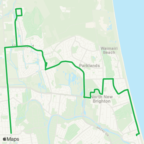 Metro Christchurch The Palms / New Brighton map