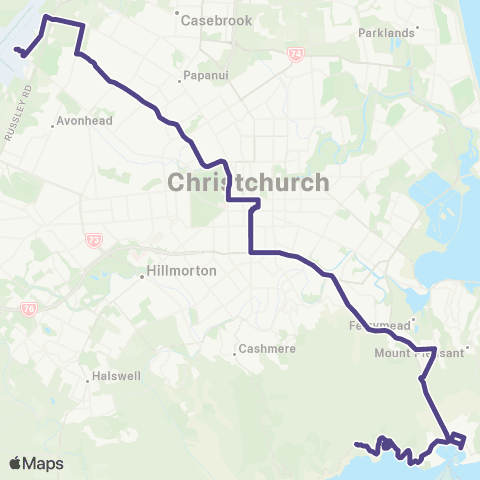 Metro Christchurch Airport / Lyttelton map