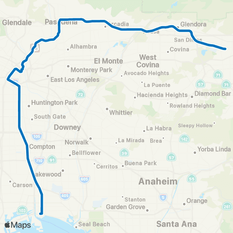 Metro Pomona - Long Beach map